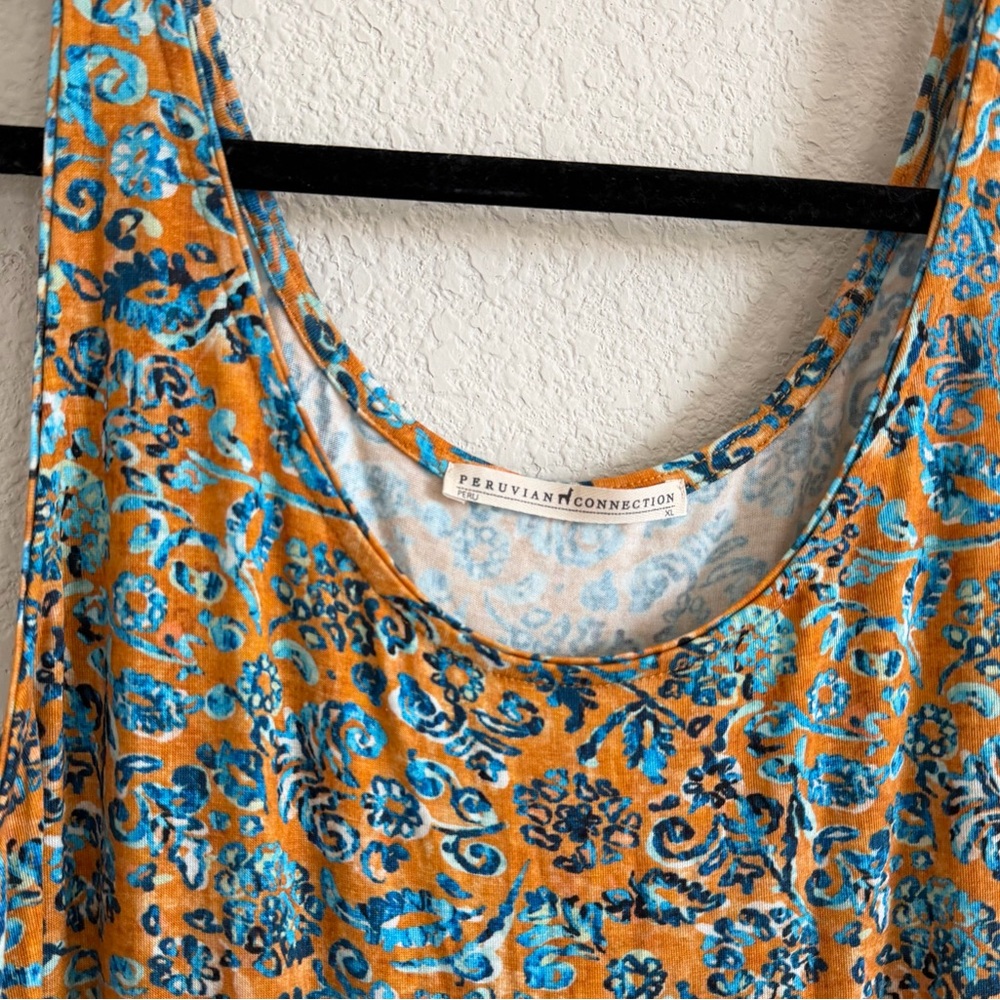 Peruvian Connection Amalfi Maxi Dress in Mandarin Floral, Size XL - Picture 8 of 10